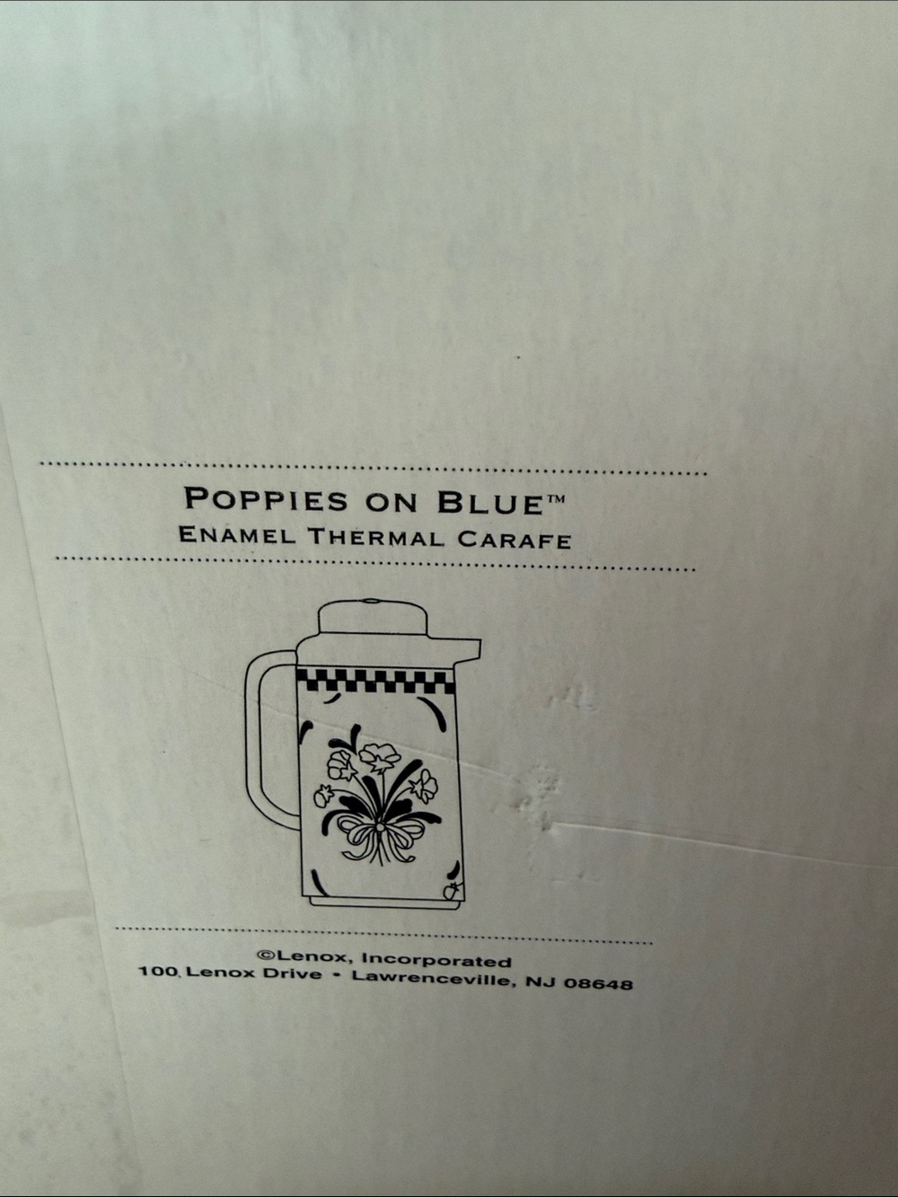 Lenox Insulated carafe-Poppies on Blue pattern - Picture 2 of 3